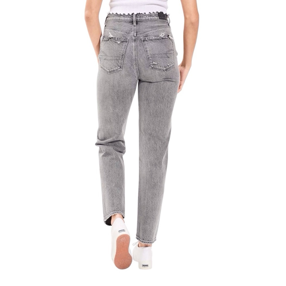 American Eagle 12 Highest Rise 90s Boyfriend Women’s Jeans Gray Distressed - Picture 2 of 11
